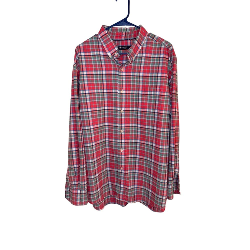 Cremieux Classics Men XL Red Multicolor Plaid Cotton Button Down Shirt